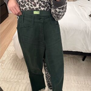 Mother Hustler Dark Green Denim